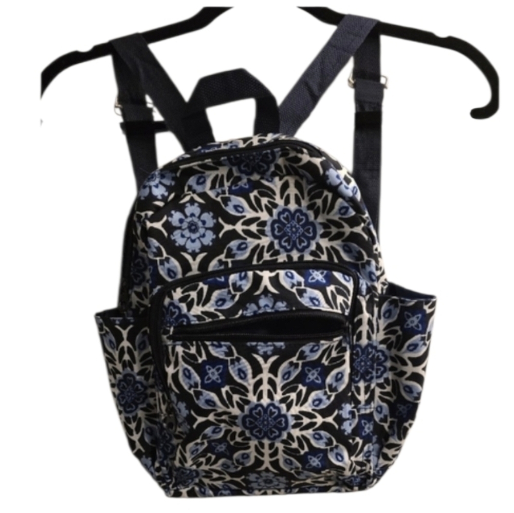 Small blue and white backpack